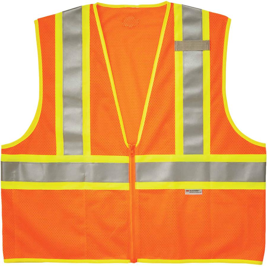 GloWear 8230Z Type R Class 2 Two-Tone Vest - Pocket, Mic Tab, Reflective - 2-Xtra Large/3-Xtra Large Size - Zipper Closure - Mesh Fabric, Polyester Mesh - 1 Each. Picture 2