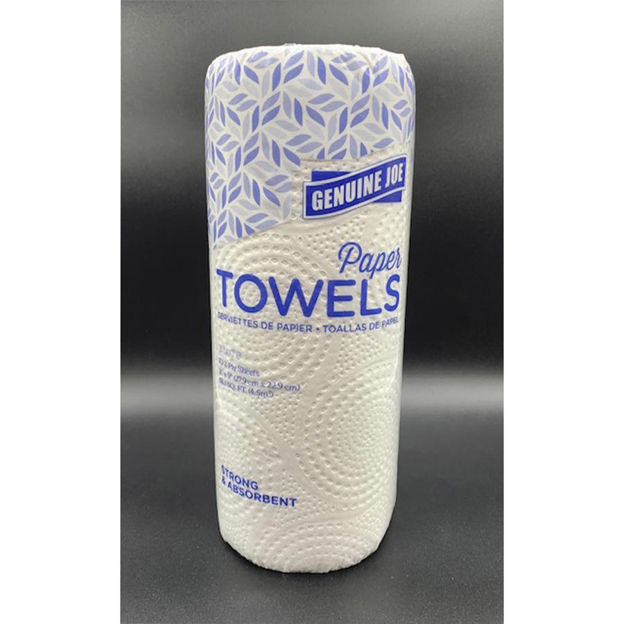 Genuine Joe 2-ply Paper Towel Rolls - 2 Ply - 9" x 11" - 70 Sheets/Roll - White - Paper - 15 / Carton. Picture 7