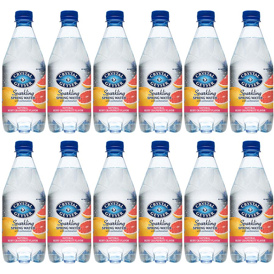 Crystal Geyser Natural Ruby Grapefruit Sparkling Spring Water - Ready-to-Drink - 18 fl oz (532 mL) - 12 / Carton / Bottle. Picture 2