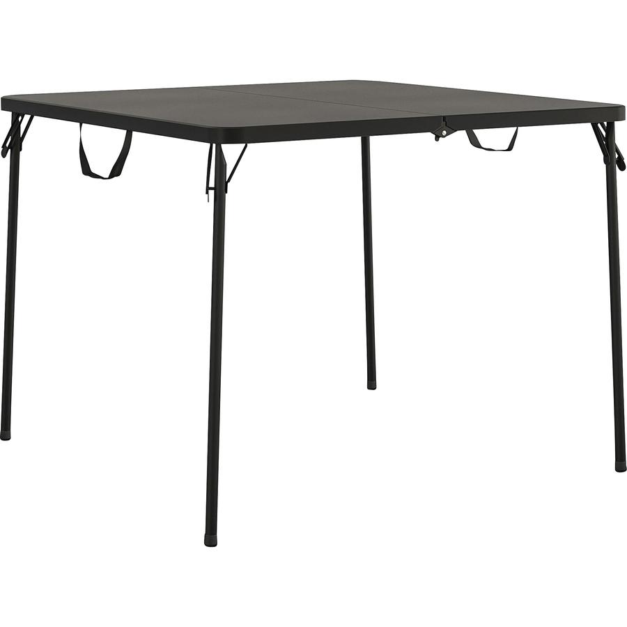 Cosco XL Fold-in-Half Card Table - Four Leg Base - 4 Legs - 200 lb Capacity x 38.50" Table Top Width x 38.50" Table Top Depth - 29.50" Height - Black - 1 Each. Picture 12