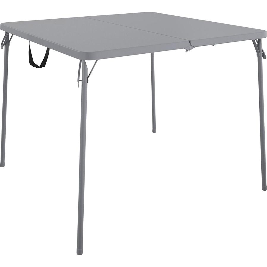 Cosco XL Fold-in-Half Card Table - Four Leg Base - 4 Legs - 38.50" Table Top Width x 38.50" Table Top Depth - 29.50" Height - Gray. Picture 9