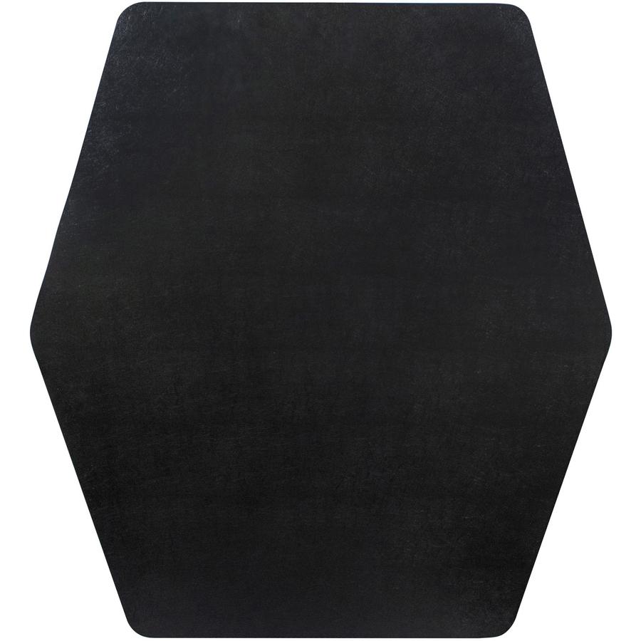 ES ROBBINS Game Zone Chair Mat - Medium Pile Carpet, Hard Floor - 46" Length x 42" Width - Hexagon - Vinyl - Black - 1Each. Picture 6
