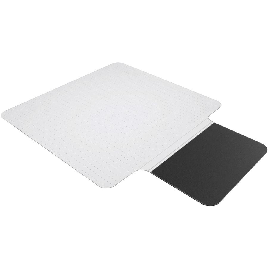 ES ROBBINS Sit or Stand Mat with Lip - Pile Carpet - 53" Length x 36" Width - Lip Size 18" Length x 20" Width - Rectangular - Vinyl, Foam - Clear - 1Each. Picture 2