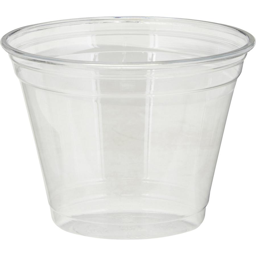 Dixie 9 oz Cold Cups by GP Pro - 50 / Pack - Clear - PETE Plastic - Soda, Iced Coffee, Sample, Restaurant, Coffee Shop, Breakroom, Lobby, Cold Drink, Beverage. Picture 2