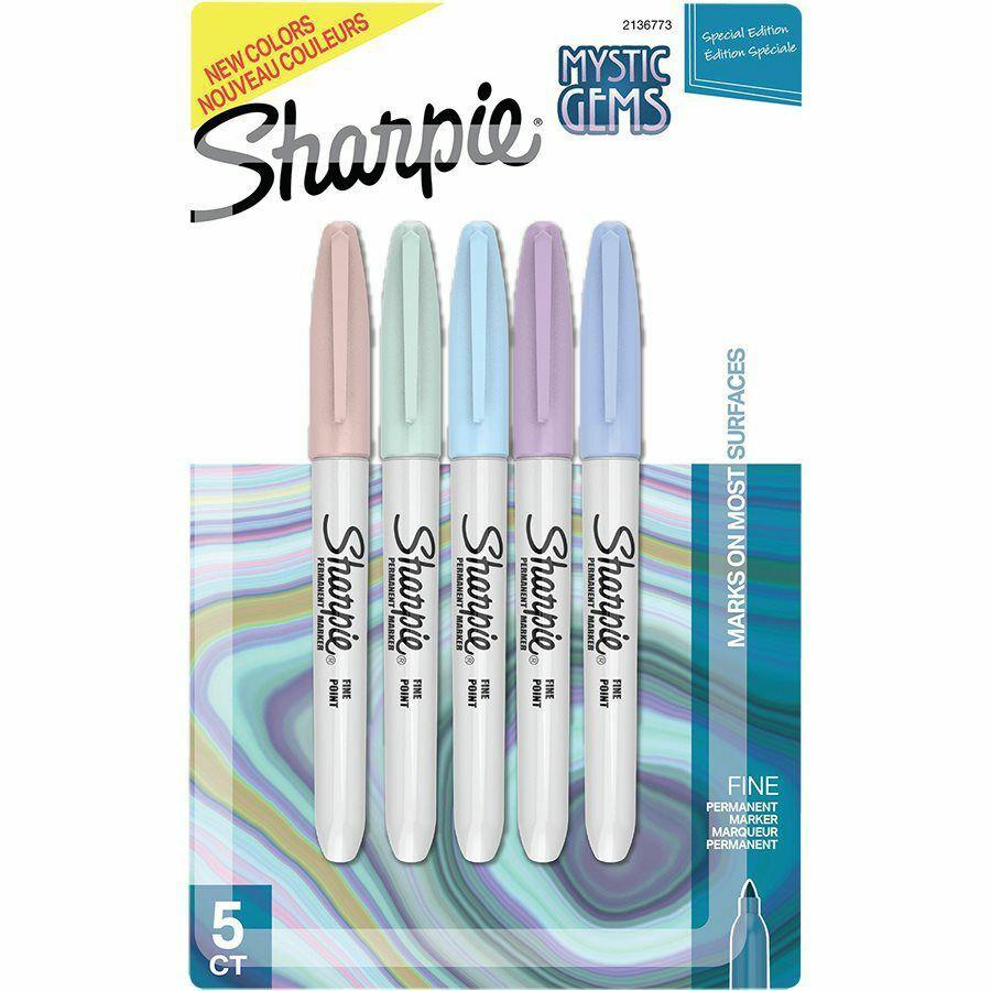 Sharpie Mystic Gems Permanent Markers - Fine Marker Point - Multi - 5 / Pack. Picture 4