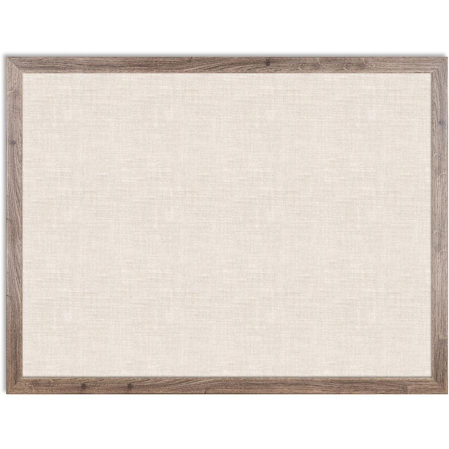 U Brands Linen Bulletin Board, 48" X 36" , Rustic MDF Frame - 0.75" Height x 36" Width x 48" Depth - Tan Linen Surface - Self-healing, Durable, Mounting System, Tackable, Sturdy, Damage Resistant - Ru. Picture 2