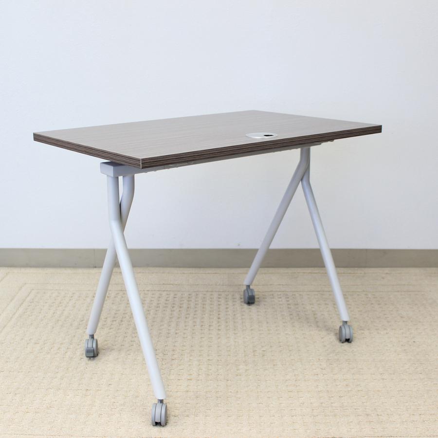 Boss Flip Top Training Table - Driftwood Rectangle Top - Four Leg Base - 4 Legs x 36" Table Top Width x 24" Table Top Depth - 29.50" Height - Wood Top Material. Picture 11
