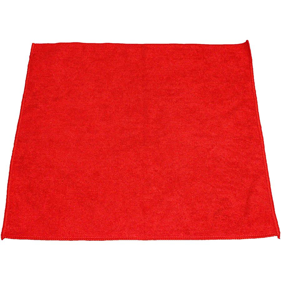 Genuine Joe Standard Terry Cloth - For General Purpose - Lint-free, Mess-free, Washable, Long Lasting - MicroFiber - 12 / Pack - Red. Picture 2