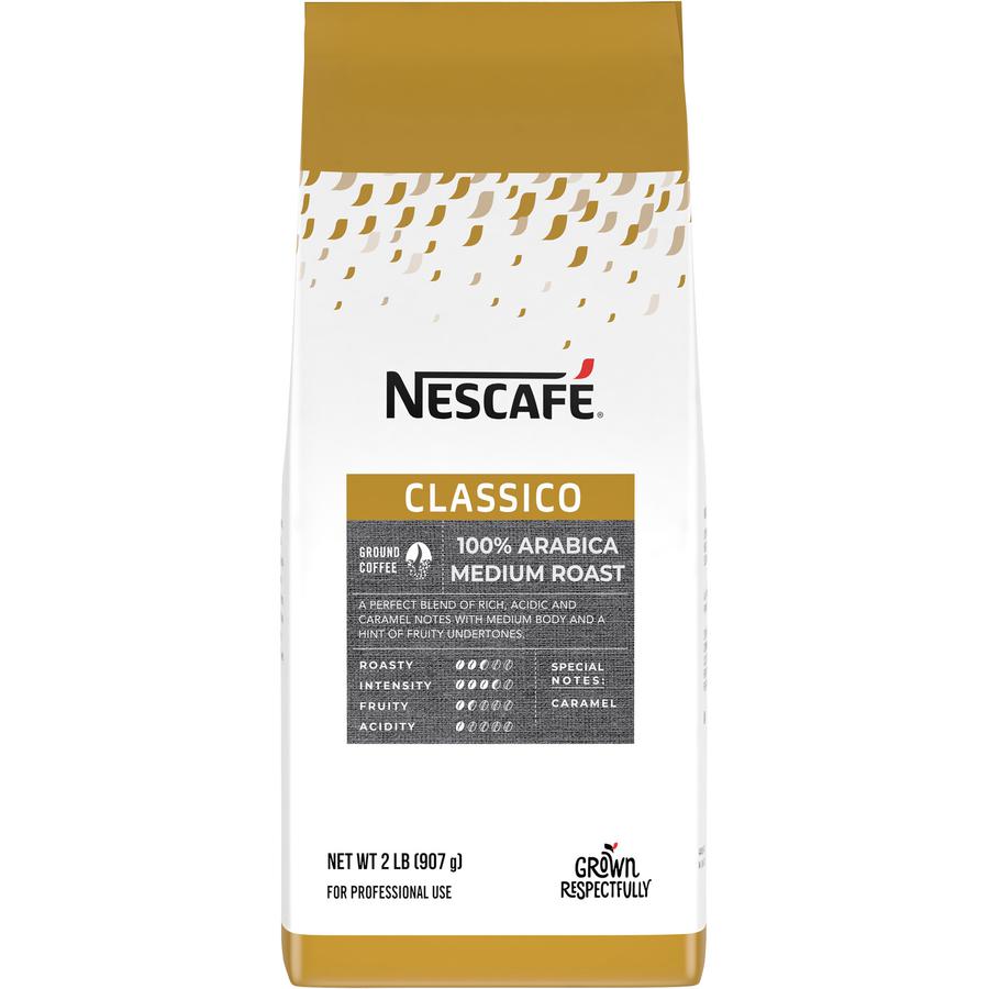 Nescafe Ground Classico Coffee - Compatible with Nescafe Bean-to-Cup - Medium - 32 oz - 6 / Carton. Picture 6