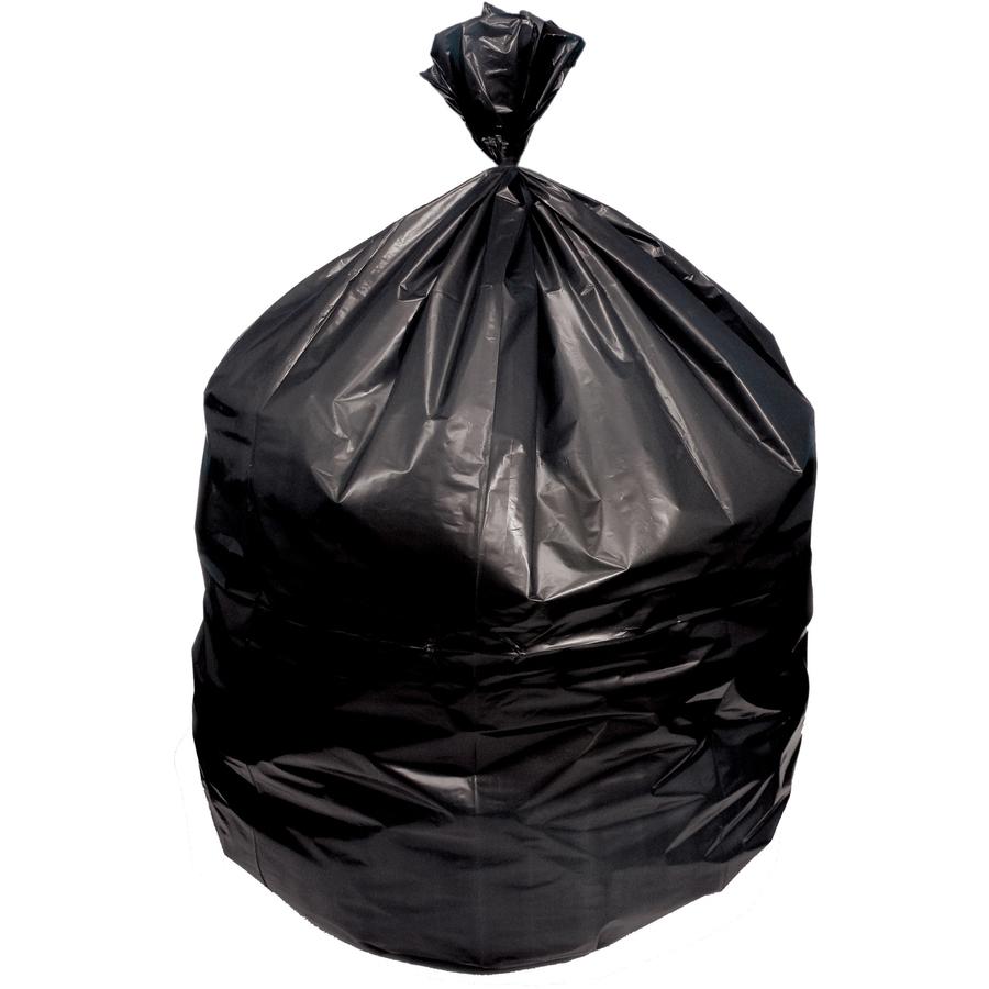 Heritage Trash Bag - 60 gal Capacity - 38" Width x 58" Length - 0.90 mil (23 Micron) Thickness - Low Density - Black - Linear Low-Density Polyethylene (LLDPE) - 100/Carton - Garbage Can. Picture 4