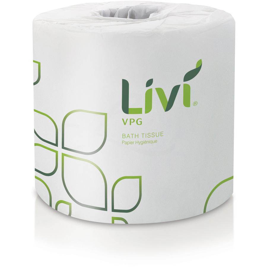 Livi VPG Bath Tissue - 2 Ply - 400 Sheets/Roll - White - Fiber - 96 Rolls Per Carton - 96 / Carton. Picture 2