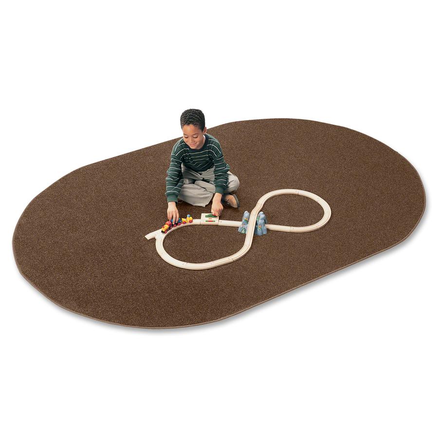 Carpets for Kids Mt. St. Helens Carpet Rug - Floor Rug - 90" Length x 12 ft Width - Oval - Mocha - Nylon, Yarn. Picture 4