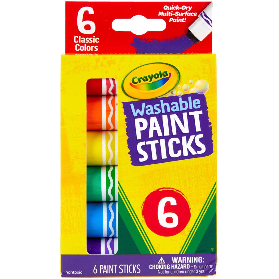 Crayola Washable Paint Sticks - 6 / Pack - Red, Orange, Yellow, Blue, Green, Purple. Picture 6