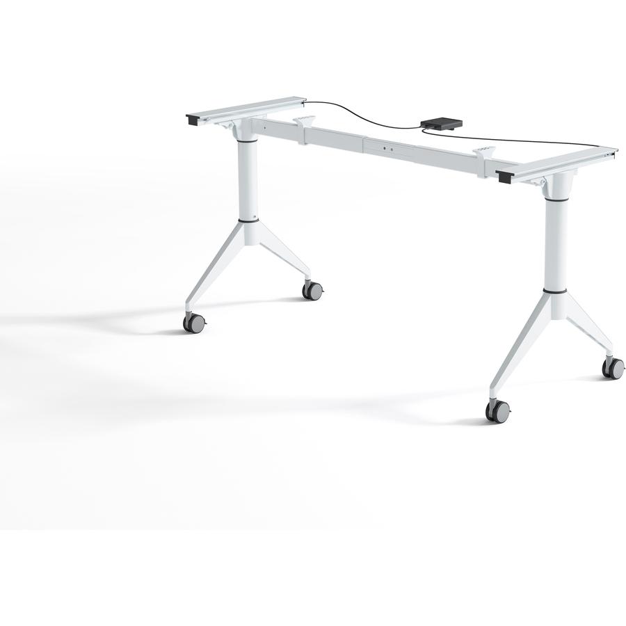 Lorell Spry Nesting Training Table Base - White Folding Base - 2 Legs - 29.50" Height - Assembly Required - Cold-rolled Steel (CRS) - 1 Each. Picture 11