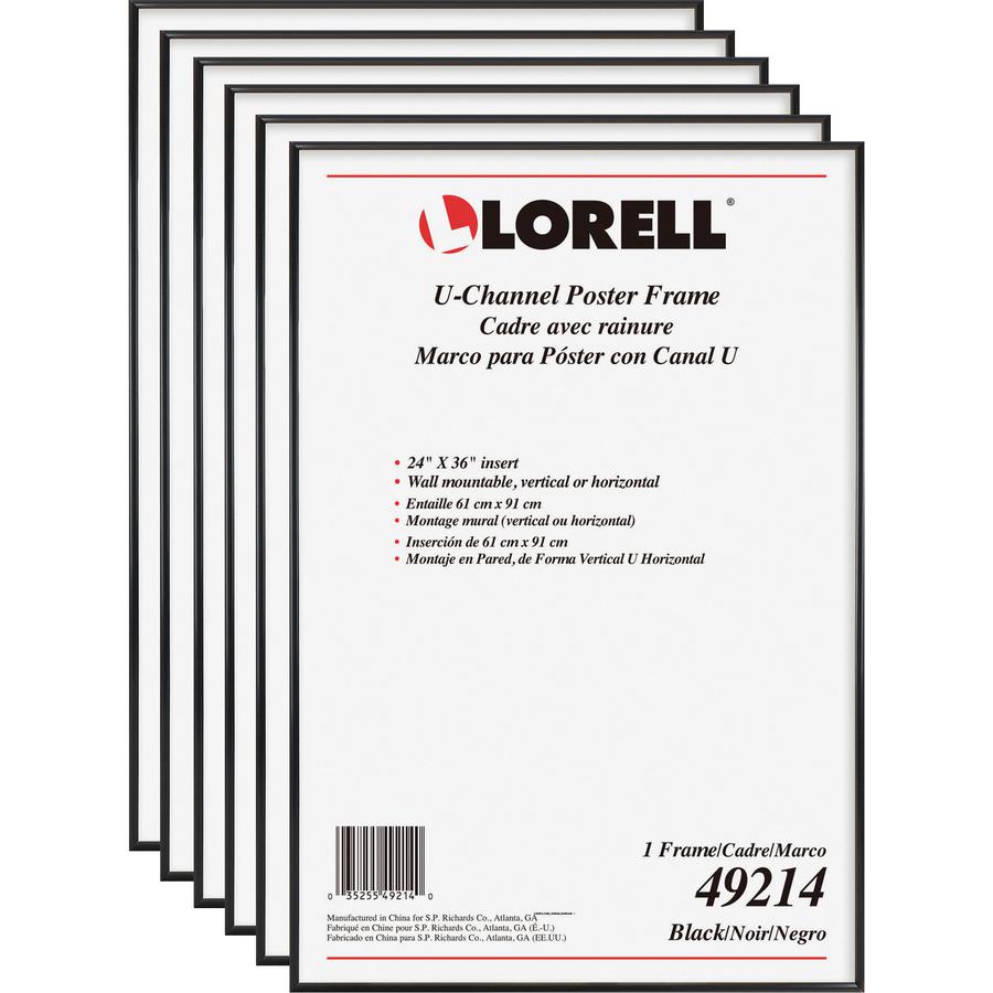 Lorell Poster Frames - 24" x 36" Frame Size - Rectangle - Horizontal, Vertical - 6 / Carton - Black. Picture 3