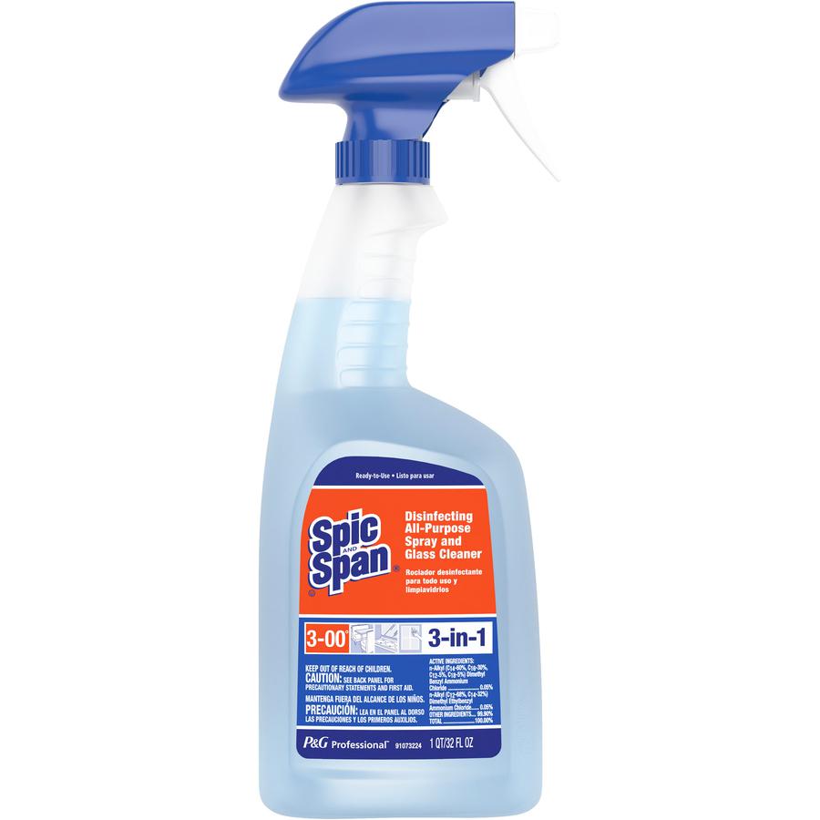 Spic and Span 3-in-1 Cleaner - Concentrate Liquid - 32 fl oz (1 quart) - Fresh Scent - 1 Bottle - Blue. Picture 4
