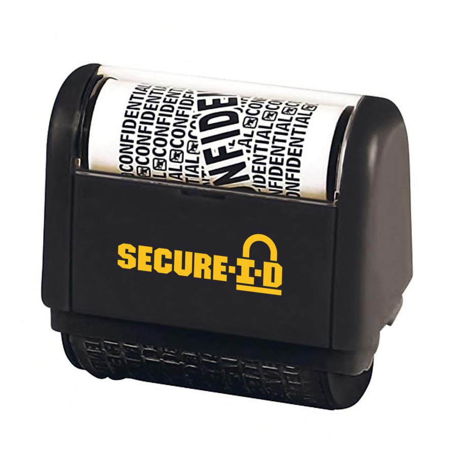 Consolidated Stamp Secure-I-D Personal Security Roller Stamp - "CONFIDENTIAL" - 1.50" Impression Length - Black - 1 / Pack. Picture 3