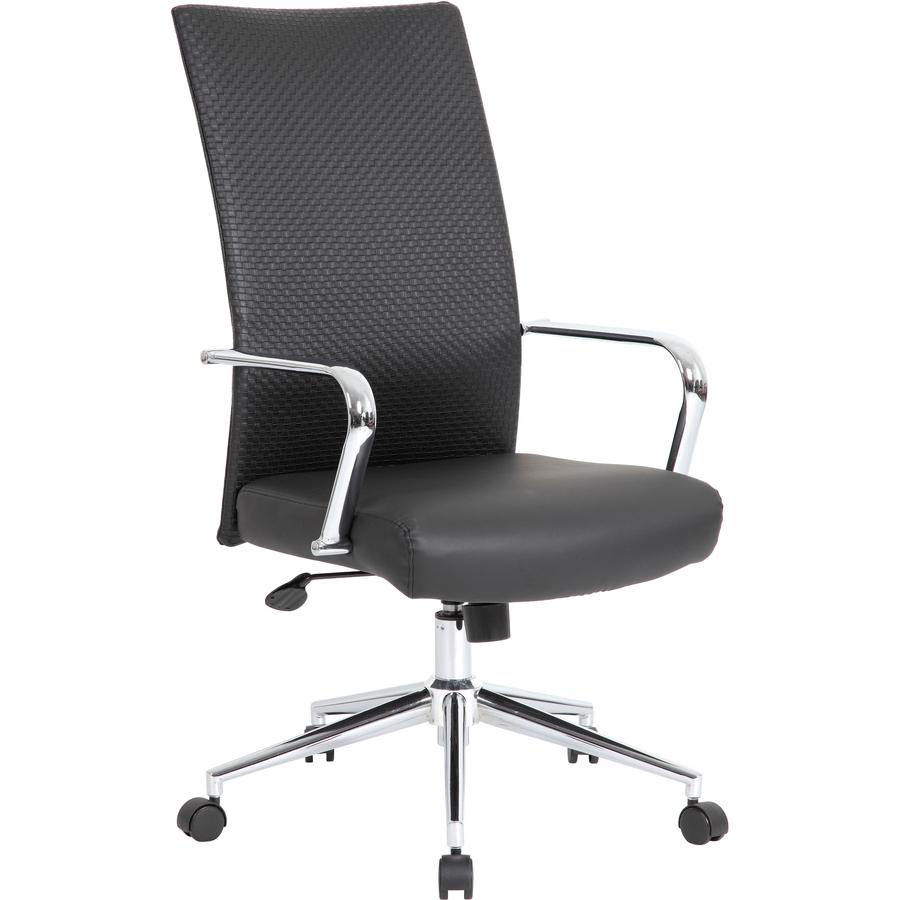 Boss Executive Woven Textured Chair - Black Seat - Black Back - 5-star Base - 1 / Carton. Picture 2