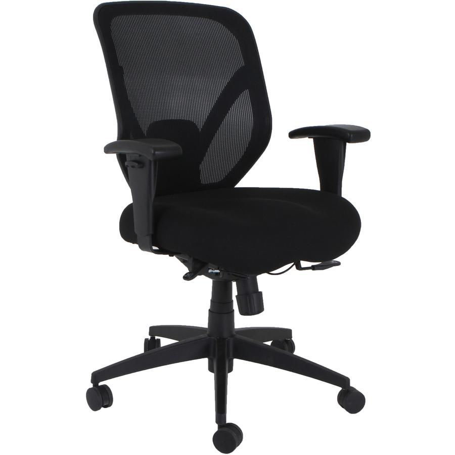 Lorell Executive High-Back Chair - Fabric Seat - Mesh Back - High Back - 5-star Base - Black - Armrest - 1 Each. Picture 10