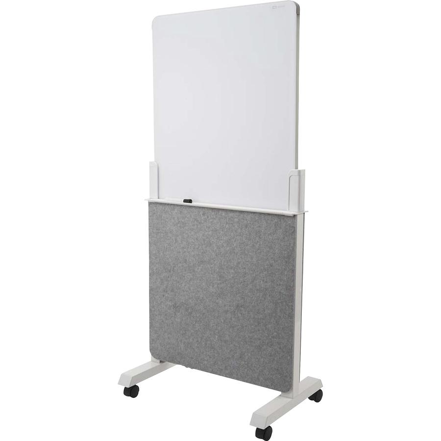 Quartet Agile Easel with Glass Dry-Erase Board - White Tempered Glass Surface - Gray Frame - Assembly Required - 1 Each. Picture 3