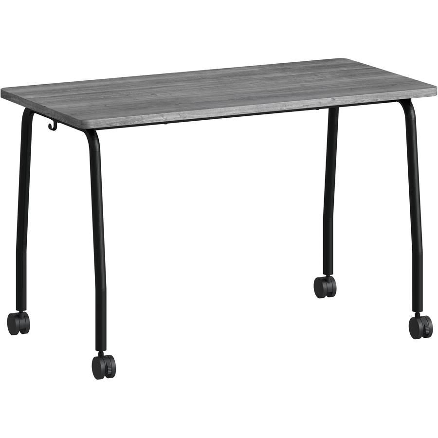 Lorell Training Table - Laminated Top - 300 lb Capacity - 29.50" Table Top Length x 23.63" Table Top Width x 1" Table Top Thickness - 47.25" HeightAssembly Required - Weathered Charcoal - Particleboar. Picture 5