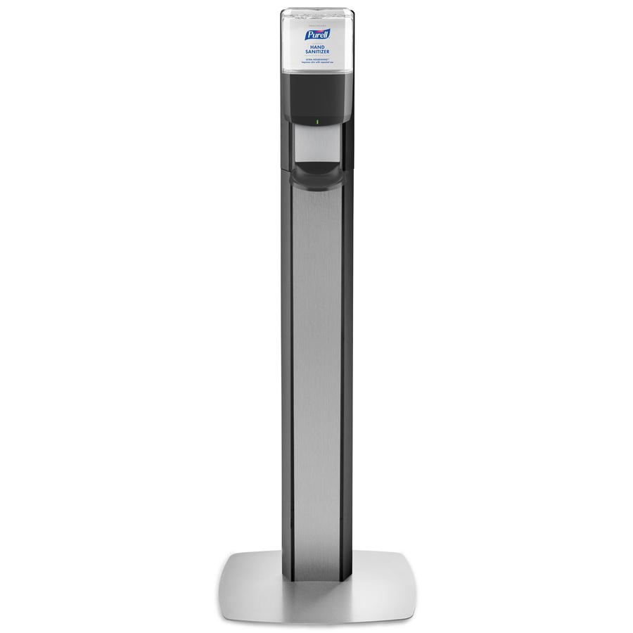 PURELL&reg; MESSENGER ES8 Silver Panel Floor Stand with Dispenser - Floor Stand - Graphite, Silver. Picture 6