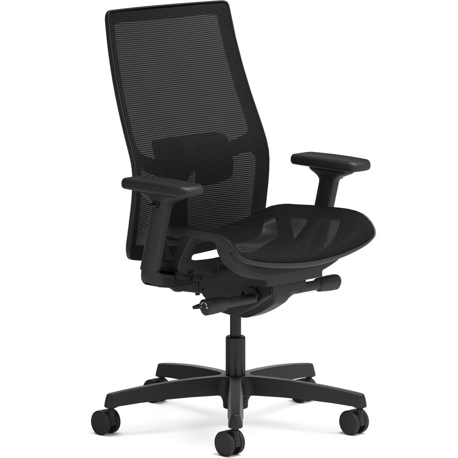 HON Ignition 2.0 Mid-back Mesh Seat Task Chair - Black Mesh Seat - Fog Mesh Back - Mid Back - Black - Armrest - 1 Each. Picture 2