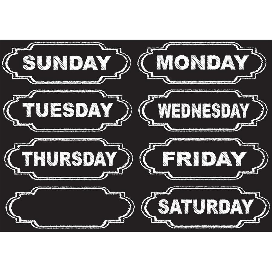 Ashley Magnetic Chalkboard Days of the Week - Die-cut, Write on/Wipe off - 1 / Each - Multicolor. Picture 2