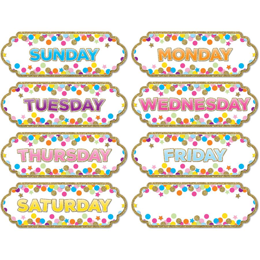 Ashley Magnetic Confetti Days Timesavers - Die-cut, Write on/Wipe off - 1 / Each - Multicolor. Picture 2