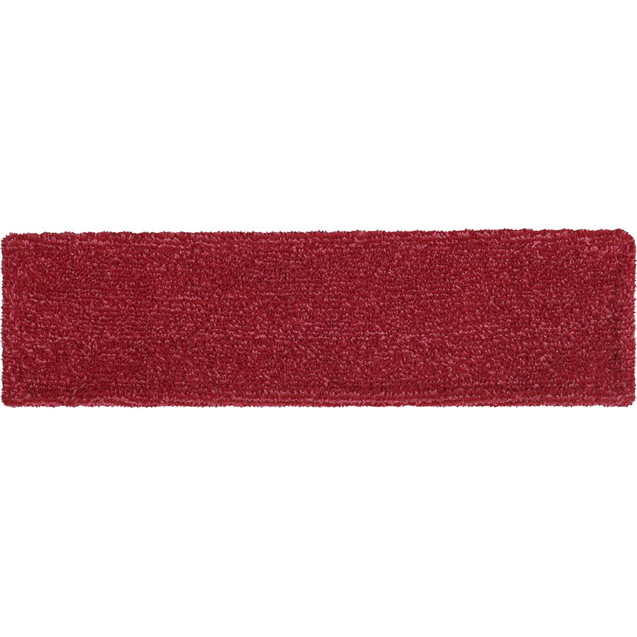 Rubbermaid Commercial Adaptable Flat Mop Microfiber Pad - 19.5" Length x 5.5" Depth - MicroFiber - Red - 12 / Carton. Picture 2