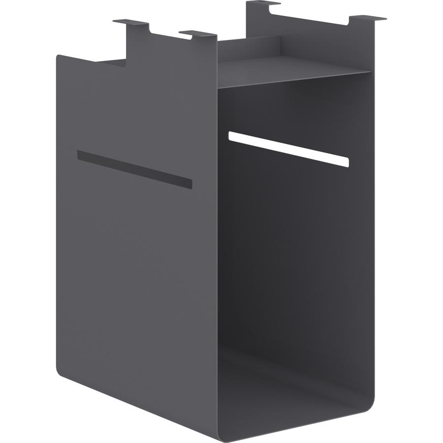 HON Fuse Undermount Cubby - Modern - 10" Width x 15" Depth x 20" Height - Charcoal, Gray. Picture 2