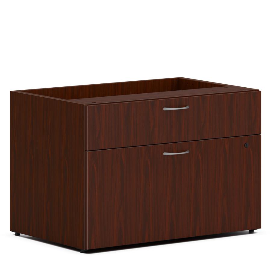 HON Mod Low Personal Credenza | 2 Drawers | 30"W | Traditional Mahogany Finish - 30" x 20"21" - 2 x Storage, File Drawer(s) - Finish: Traditional Mahogany. Picture 2