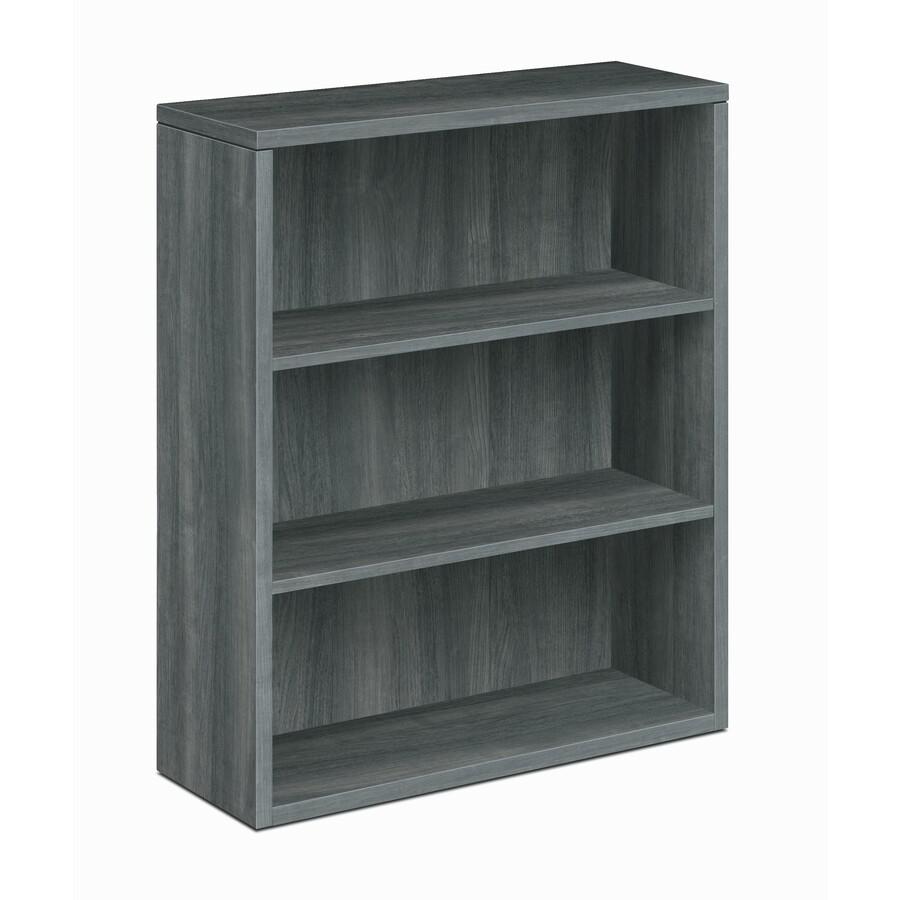 HON 10500 Bookcase - 36" x 13.1"43.4" - 3 Shelve(s) - Material: Laminate - Finish: Sterling Ash - Leveling Glide. Picture 3