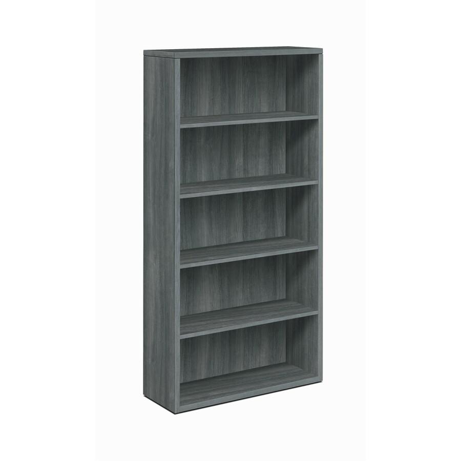 HON 10500 Bookcase - 36" x 13.1"71" - 5 Shelve(s) - Material: Laminate - Finish: Sterling Ash - Leveling Glide. Picture 3