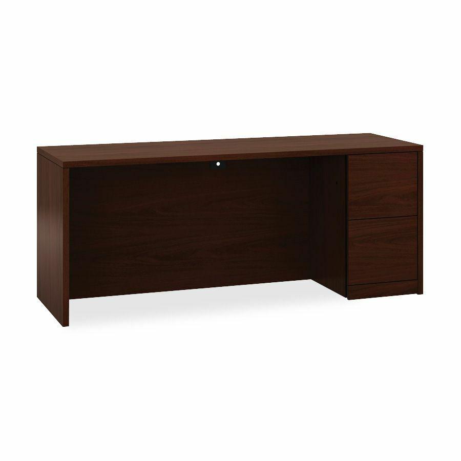 HON 10500 H105903R Pedestal Credenza - 72" x 24" x 29.5" - 2 x File Drawer(s)Right Side - Flat Edge - Finish: Mahogany. Picture 2