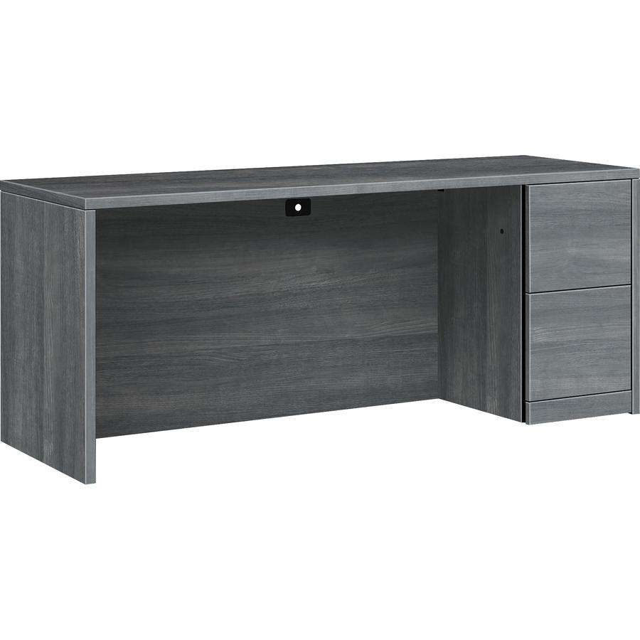 HON 10500 H105903R Pedestal Credenza - 72" x 24"29.5" - 2 x File Drawer(s)Right Side - Finish: Sterling Ash. Picture 3