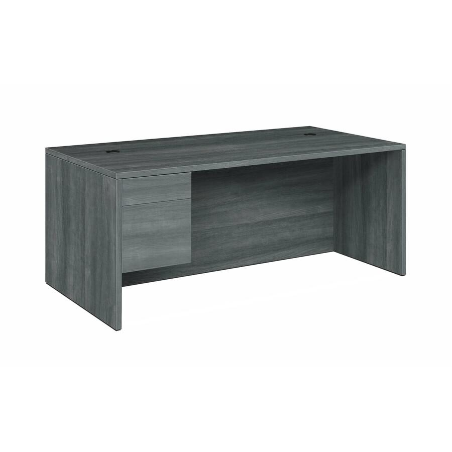 HON 10500 H10586L Pedestal Desk - 72" x 36"29.5" - 2 x Box, File Drawer(s)Left Side - Finish: Sterling Ash. Picture 3