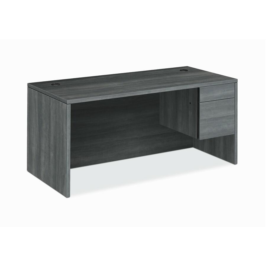 HON 10500 H10583R Pedestal Desk - 66" x 30"29.5" - 2 x Box, File Drawer(s)Right Side - Finish: Sterling Ash. Picture 3