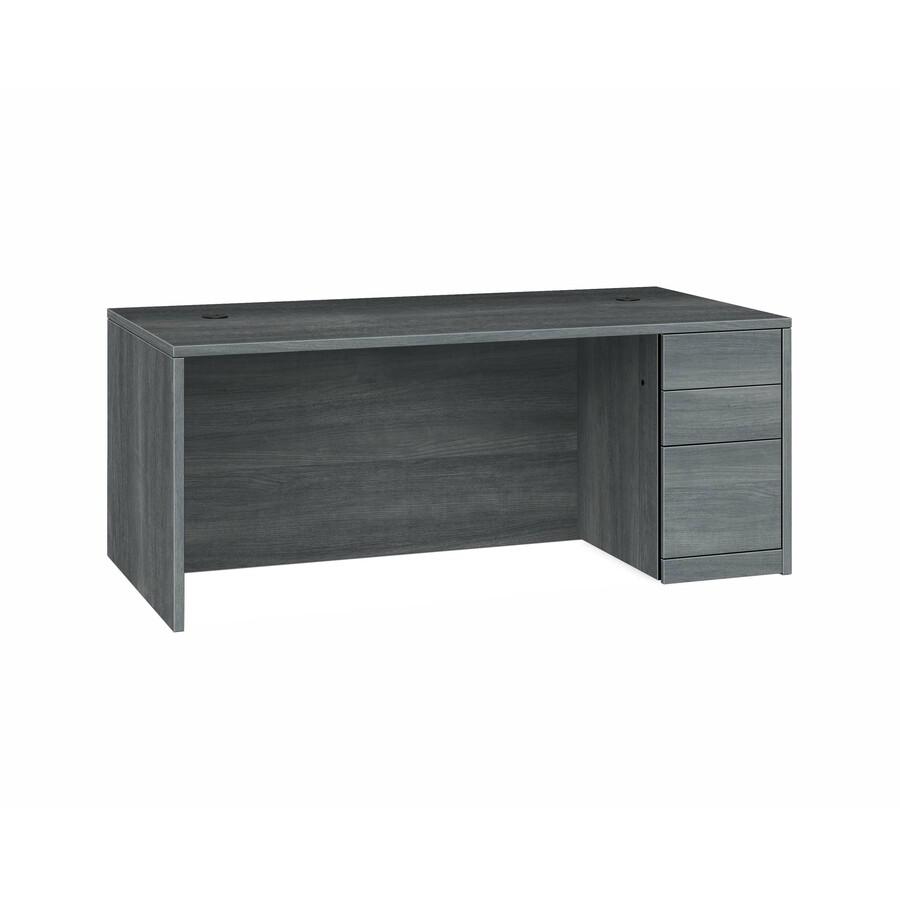HON 10500 H105895R Pedestal Desk - 72" x 36"29.5" - 3 x Box, File Drawer(s)Right Side - Finish: Sterling Ash. Picture 3