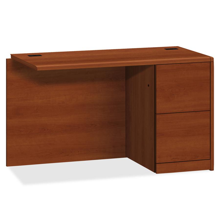 HON 10700 H10711R Return - 48" x 24" x 29.5" - 2 x File Drawer(s)Right Side - Waterfall Edge - Finish: Cognac. Picture 3
