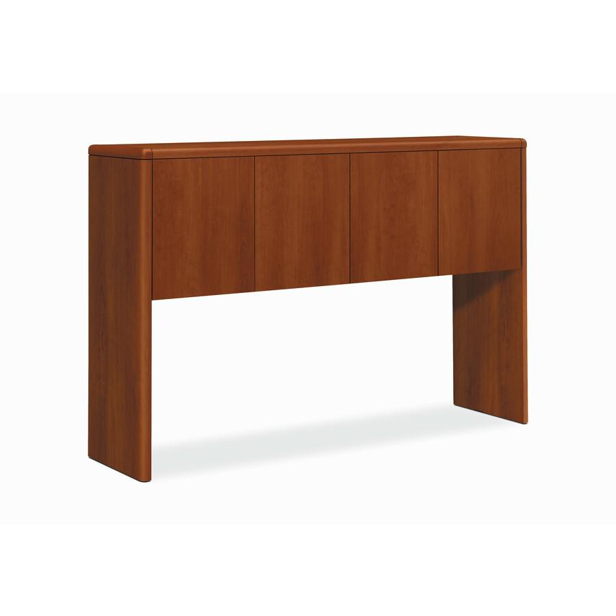 HON H10732 Hutch - 62.6" x 14.6" x 37.1" - Drawer(s)4 Door(s) - Waterfall Edge - Finish: Cognac, Laminate, Chrome Plated Hinge. Picture 2