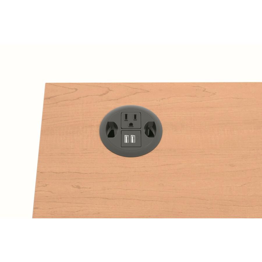 HON HONHGRMTUSB2 3-Outlet Power/Data Outlet - 3 x Power Receptacles Wall Mountable - Black. Picture 2