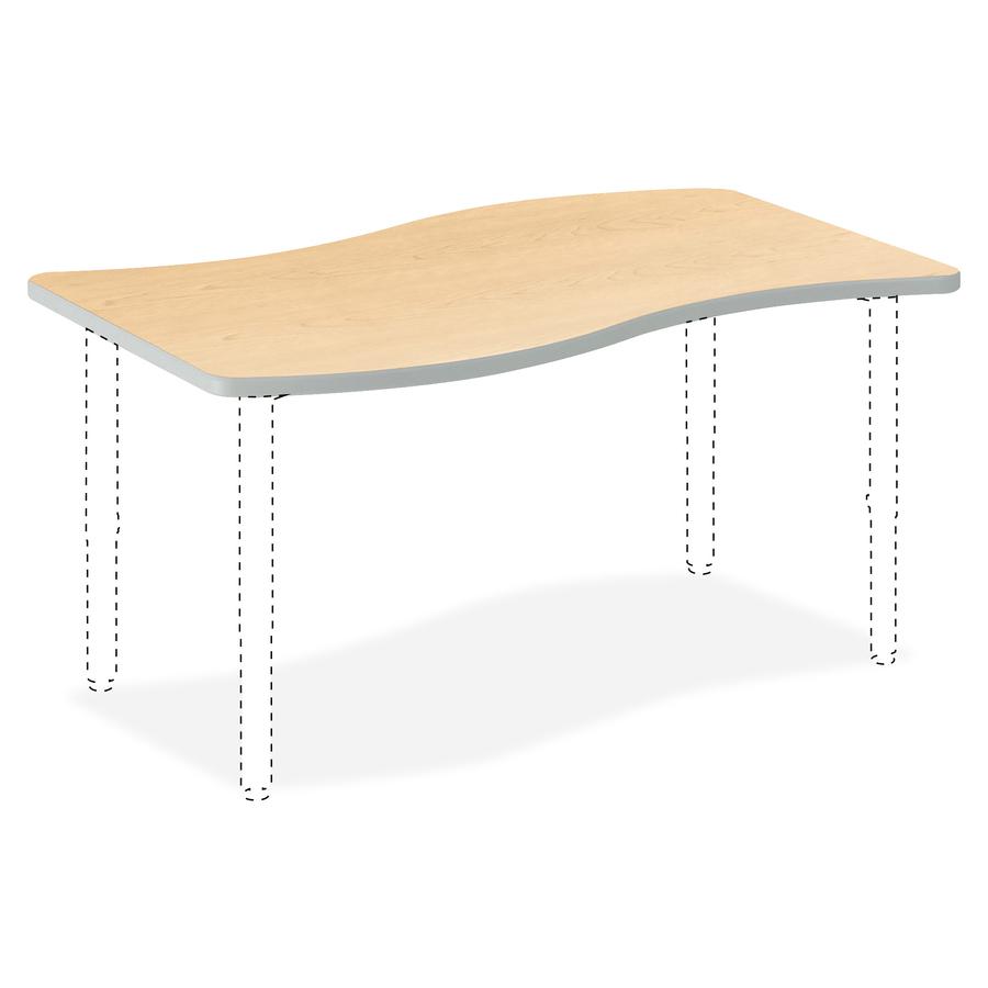 HON Build HESW3054E Utility Table - Ribbon Top - 4 Legs - 6 Seating Capacity x 54" Width x 30" Depth - Natural Maple. Picture 2