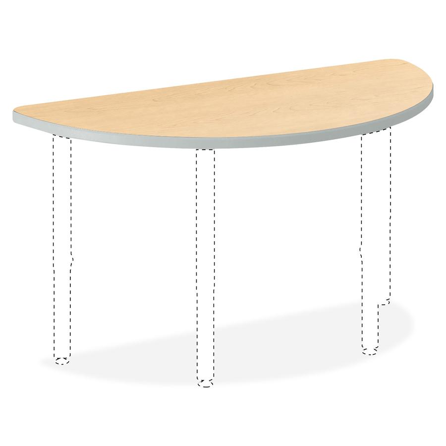 HON Build HESH3060E Utility Table - Half Round Top - 4 Legs x 60" Width x 30" Depth - Natural Maple. Picture 2