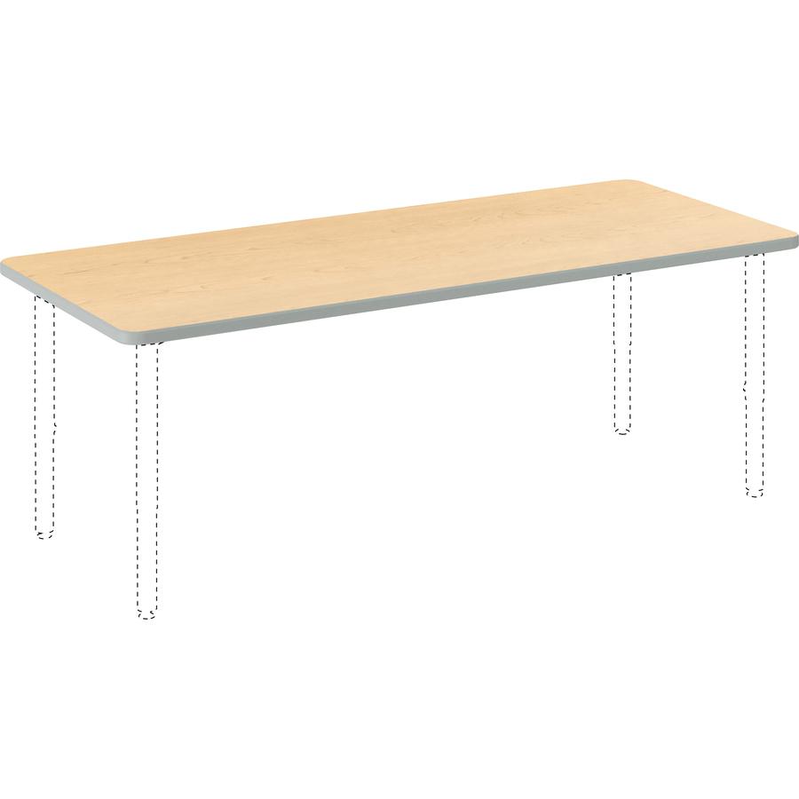 HON Build Series Rectangular Tabletop - Rectangle Top - 25" to 34" Adjustment x 60" Width x 24" Depth - Natural Maple. Picture 7