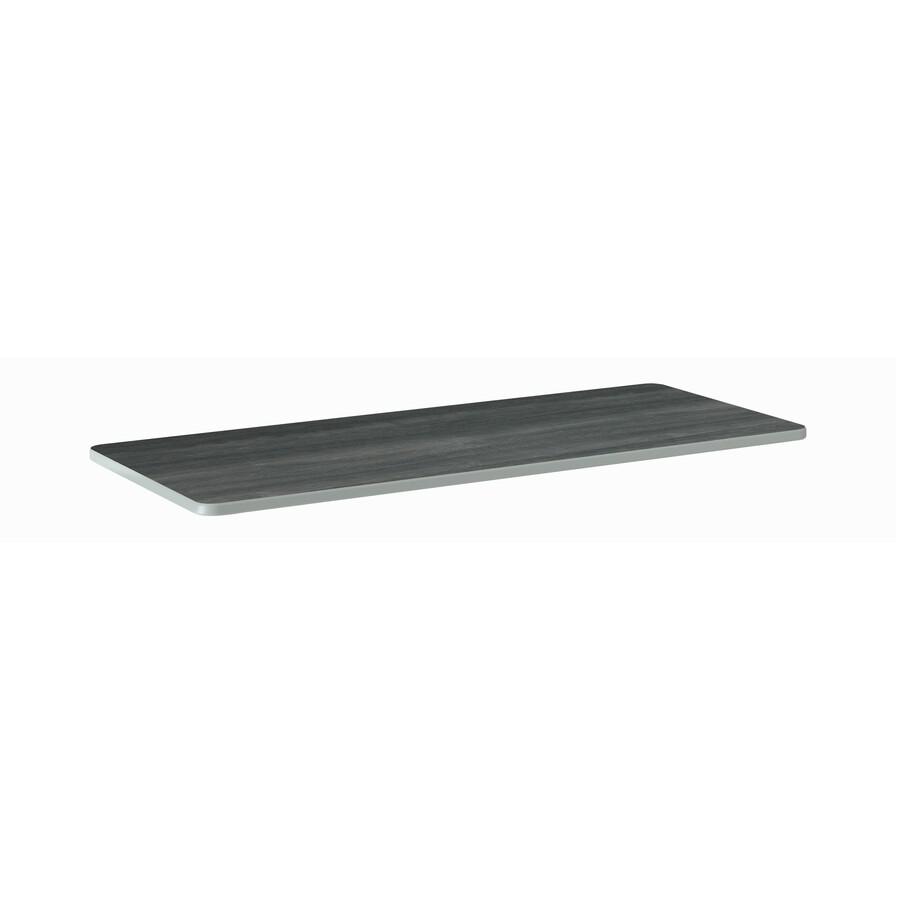 HON Build Series Rectangular Tabletop - Rectangle Top - 25" to 34" Adjustment x 60" Width x 24" Depth - Sterling Ash. Picture 3