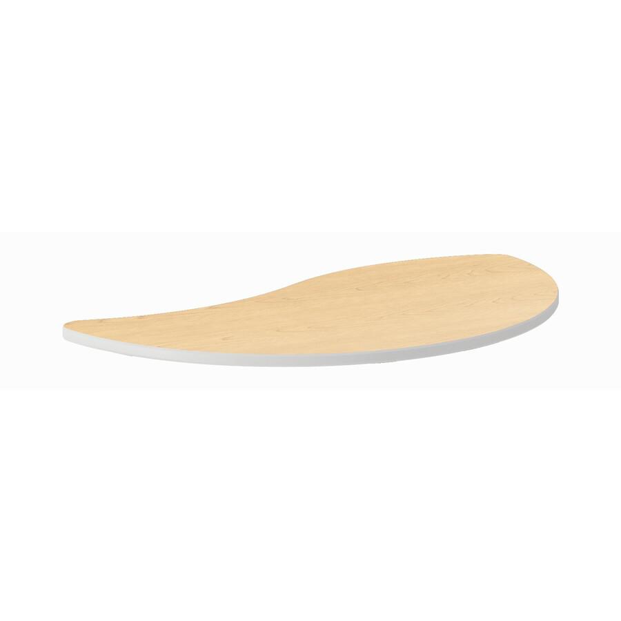 HON Build Series Wisp Shape Tabletop - For - Table TopWisp Top - 25" to 34" Adjustment x 54" Width x 30" Depth - Natural Maple. Picture 4