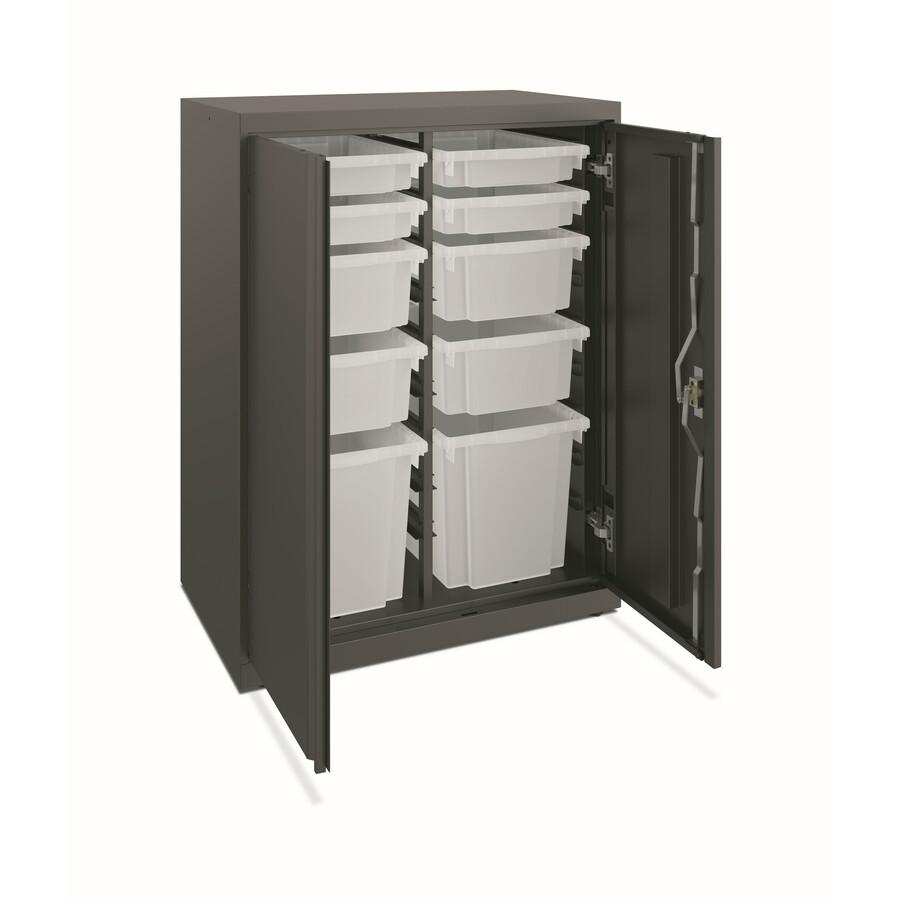 HON Flagship HFMSC183930RWB Storage Cabinet - 30" x 39" - Lockable, Leveling Glide, Removable Lock, Key Lock, Modular - Charcoal - Charcoal. Picture 4