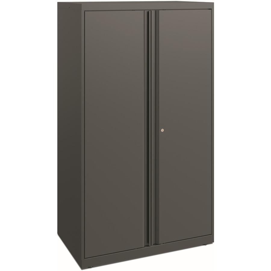 HON Flagship HFMSC185230RWB Storage Cabinet - 30" x 52" - Lockable, Leveling Glide, Removable Lock, Key Lock, Modular - Charcoal. Picture 2