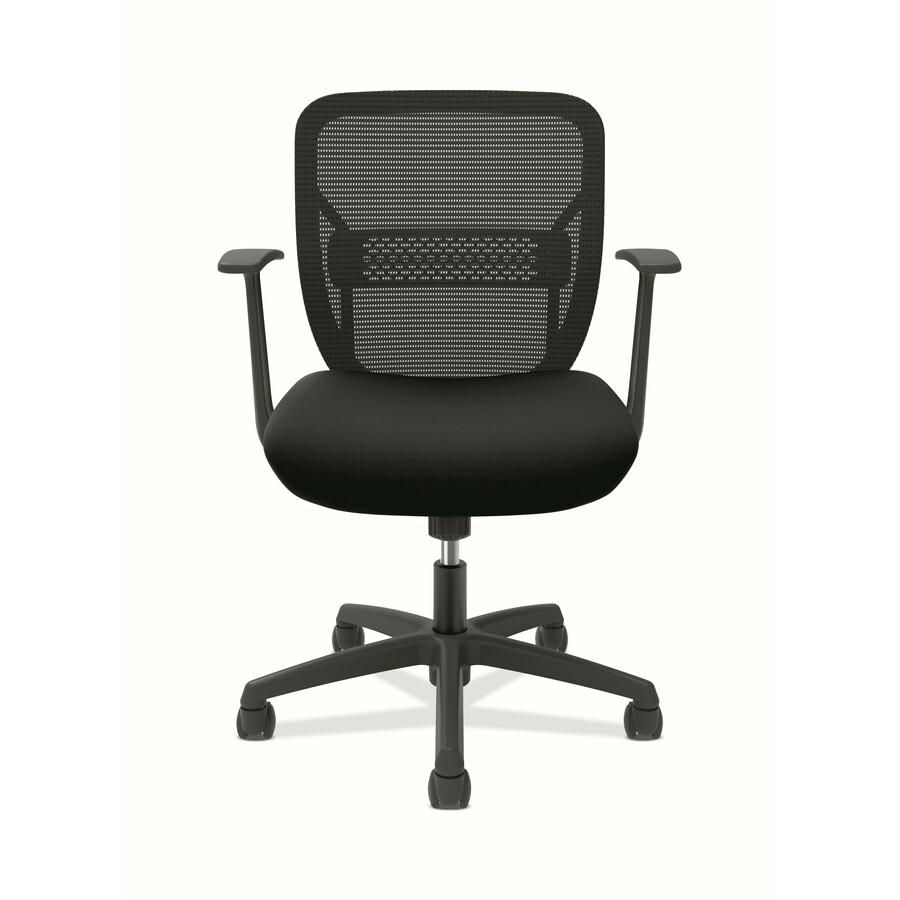 HON Gateway Chair - Fabric Seat - Black Mesh Back - Black Frame - Black - Armrest. Picture 9
